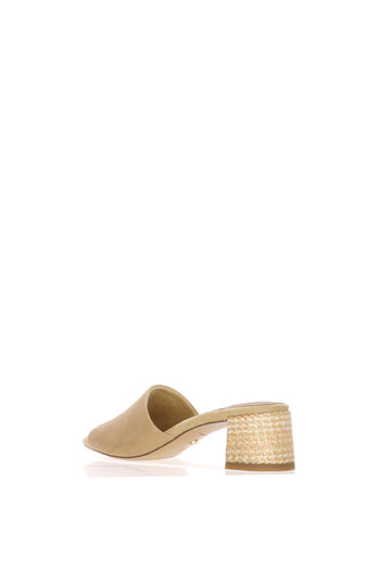 Sandalo scalzato camoscio blu e beige con tacco Tamaris - 7