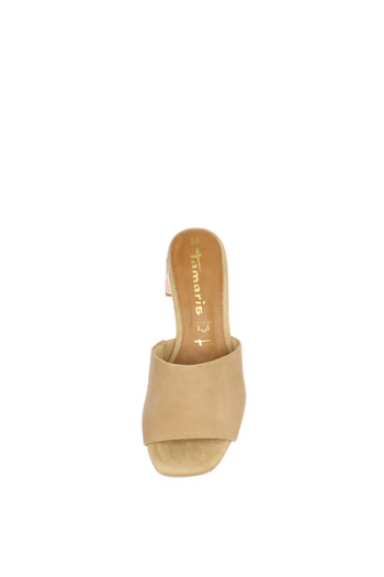 Sandalo scalzato camoscio blu e beige con tacco Tamaris - 11
