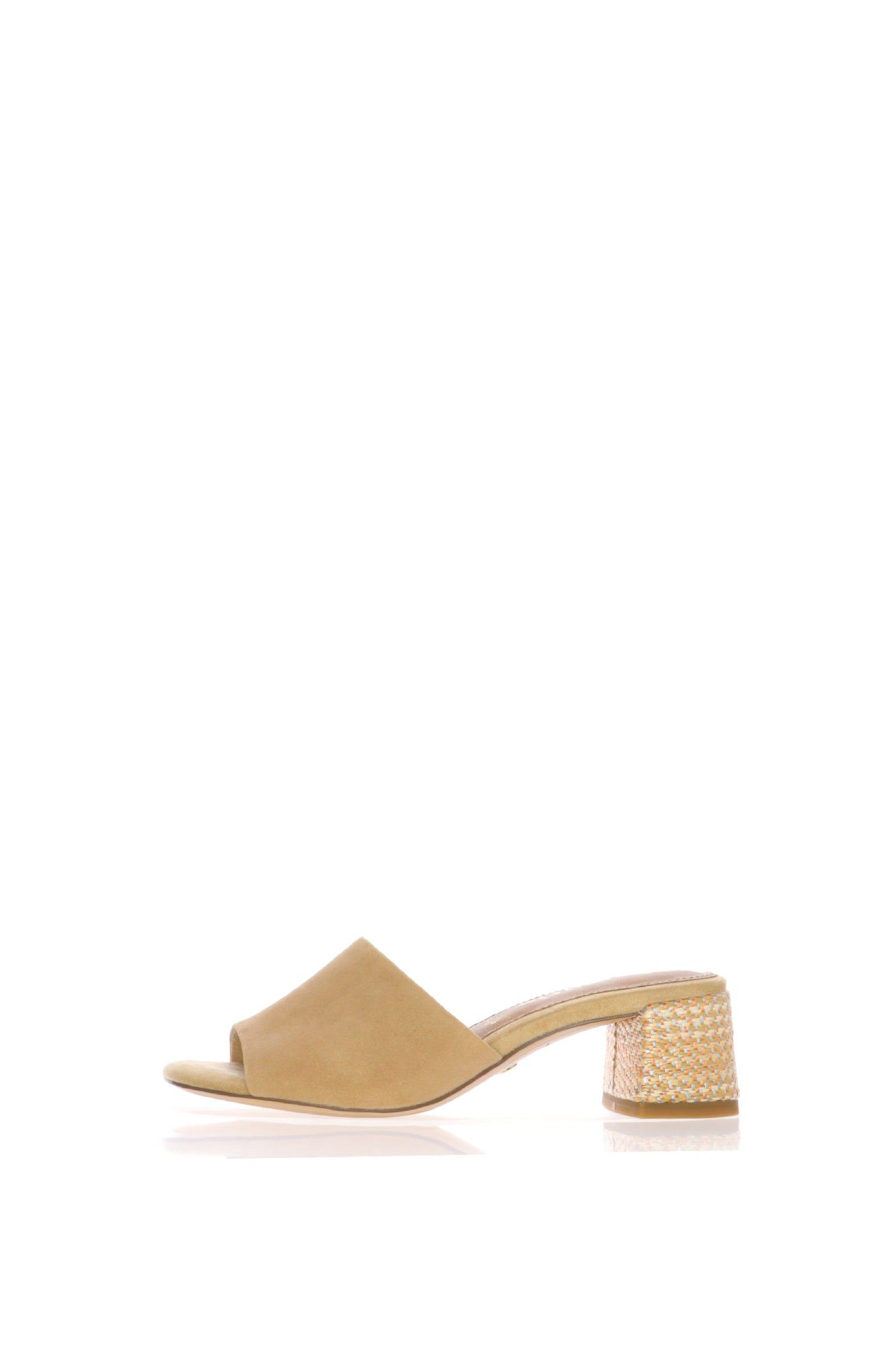 Sandalo scalzato camoscio blu e beige con tacco Tamaris 2