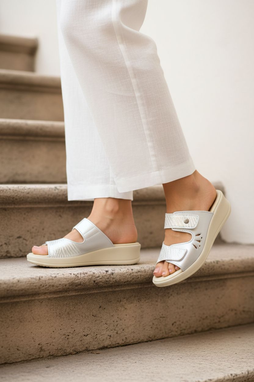 Sandalo scalzato doppia fascia regolabile Cinzia Soft 2
