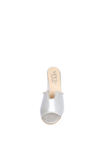 Sandalo scalzato elegante argento con strass Sandra Calzature 630st - 4