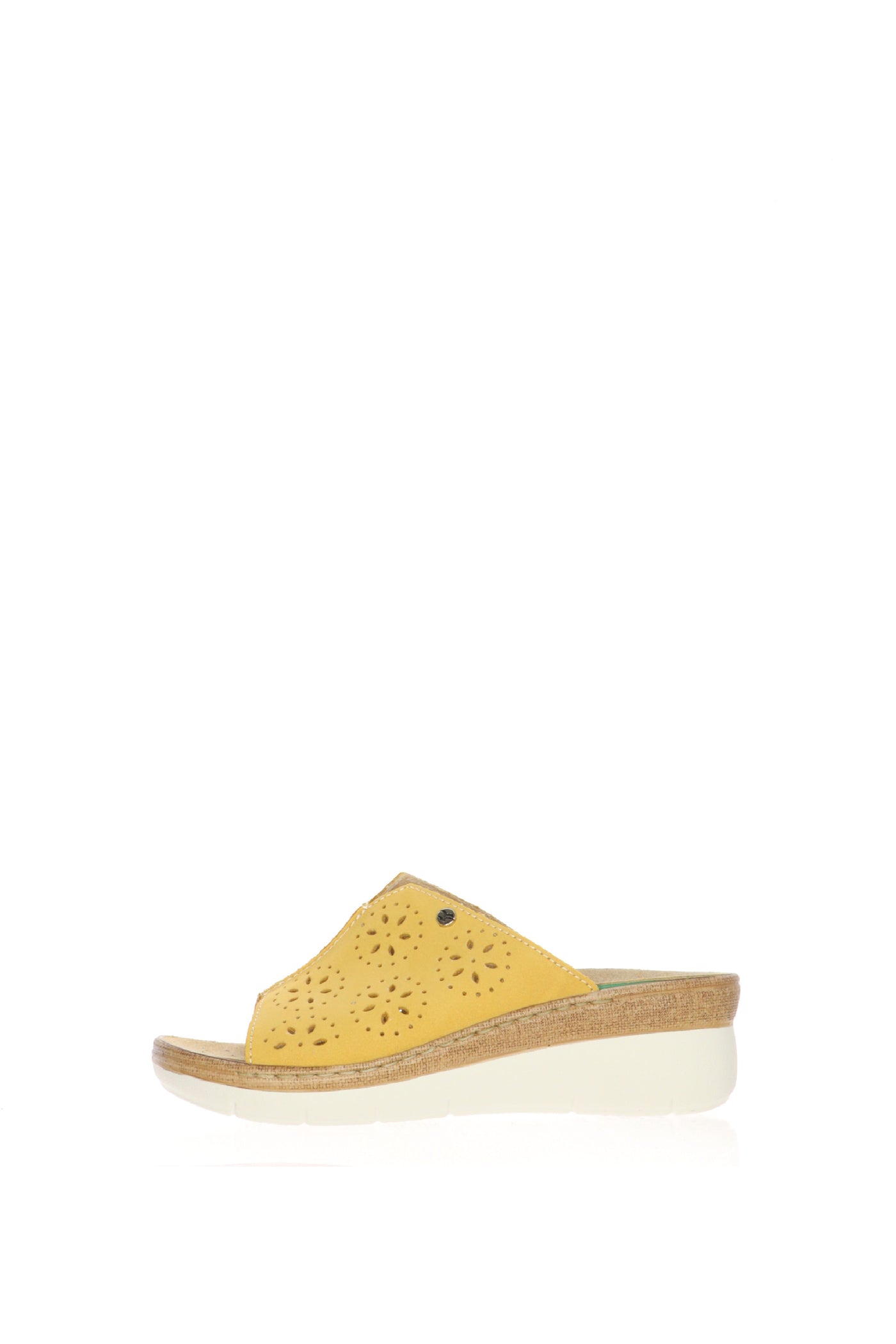 Sandalo scalzato fascia unica traforata gialla Fly Flot