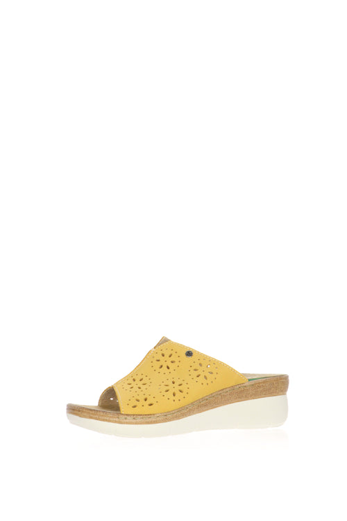 Sandalo scalzato fascia unica traforata gialla Fly Flot - 2