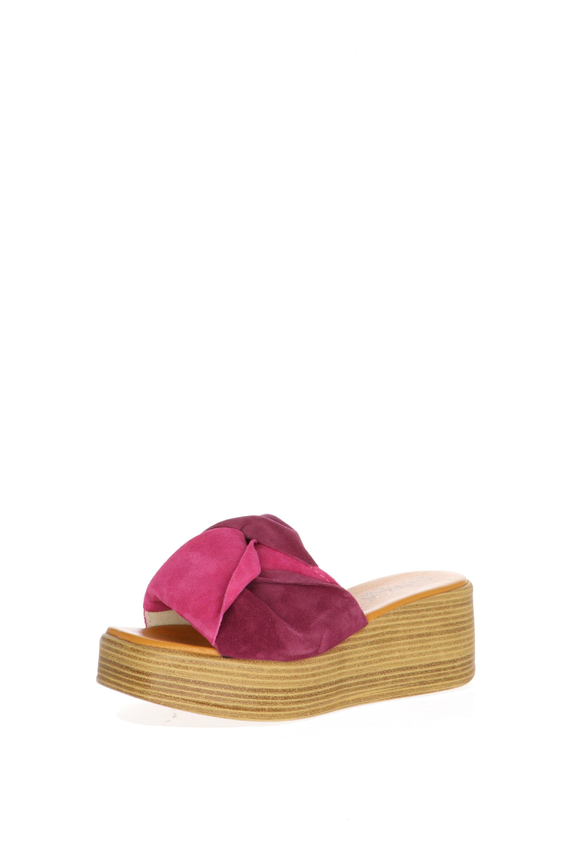Sandalo scalzato fascione in camoscio fuxia  Cinzia Soft