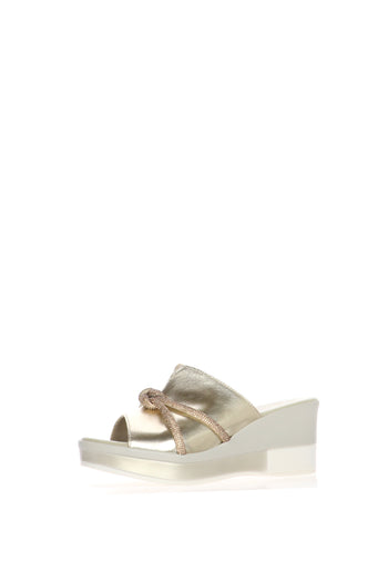 Sandalo scalzato fascione in pelle con tubo luminoso Soffice Sogno - 3