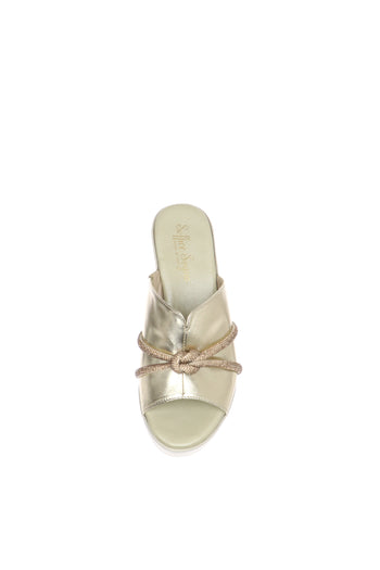 Sandalo scalzato fascione in pelle con tubo luminoso Soffice Sogno - 5