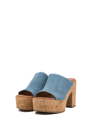 Sandalo scalzato fascione jeans Tamaris - 3