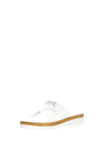 Sandalo scalzato infradito in pelle bianca Cinzia Soft - 3