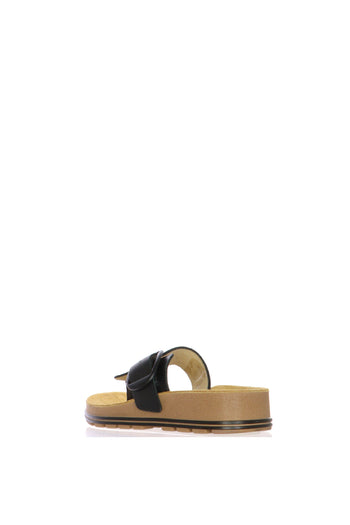 Sandalo scalzato infradito in pelle nero Cinzia Soft - 4
