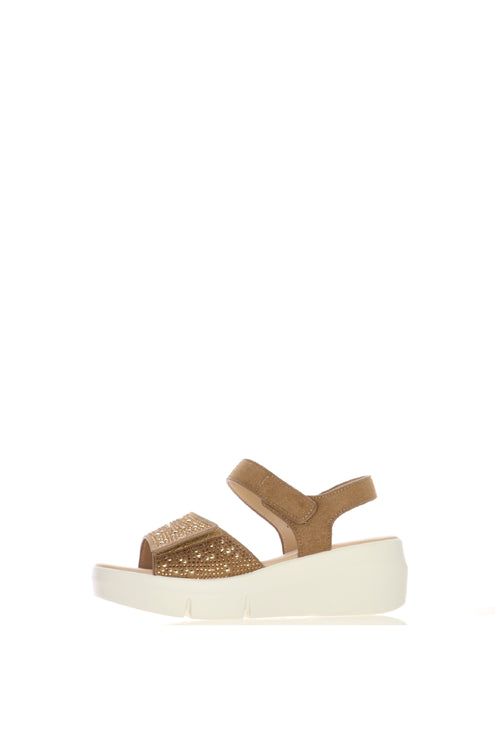 Sandalo scamosciato con velcro - 1