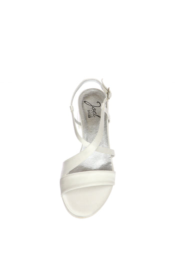 Sandalo sposa basso semplice bianco seta Joel 7105 - 4