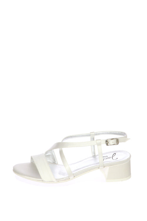 Sandalo sposa basso semplice bianco seta Joel 7105 - 1
