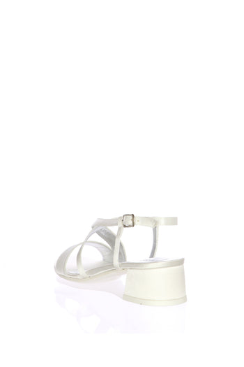 Sandalo sposa basso semplice bianco seta Joel 7105 - 5