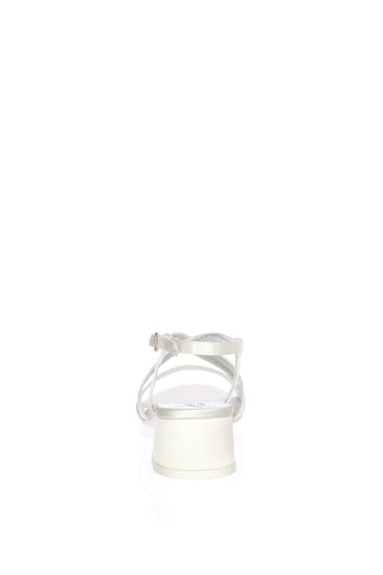 Sandalo sposa basso semplice bianco seta Joel 7105 - 6