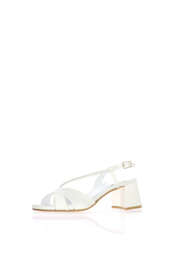 Sandalo sposa bianco seta con tacco basso I am Bride - 3