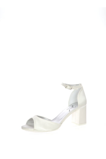 Sandalo sposa bianco seta con tallone chiuso - 3
