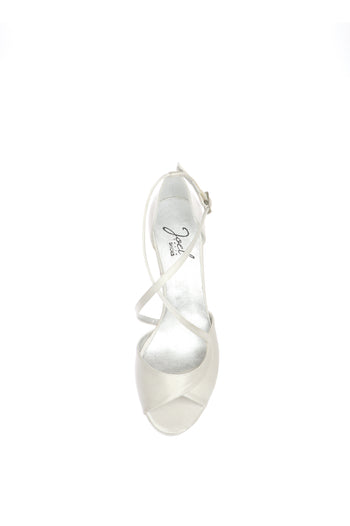 Sandalo sposa bianco seta con tallone chiuso Joel - 5