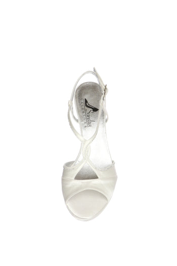 Sandalo sposa bianco seta e Swarovski Joel 7367 - 3