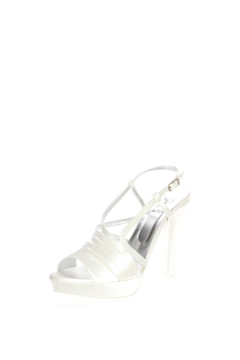 Sandalo sposa bianco seta tacco alto Joel - 3
