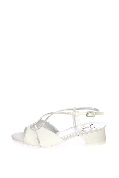 Sandalo sposa con incrocio di Swarovski tacco basso Joel 1039Q30 - 2