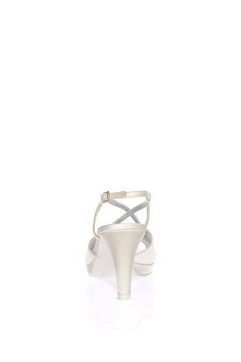 Sandalo sposa con incrocio di Swarovski tacco basso Joel 1039t7 - 7