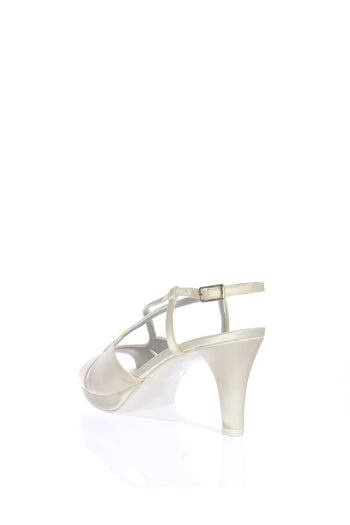 Sandalo sposa con incrocio di Swarovski tacco basso Joel 1039t7 - 6