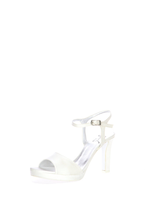 Sandalo sposa in raso bianco seta tacco 8 Joel - 2