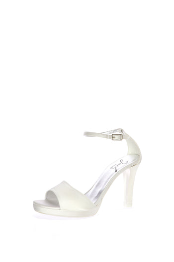 Sandalo sposa in raso bianco seta tallone chiuso Joel - 3