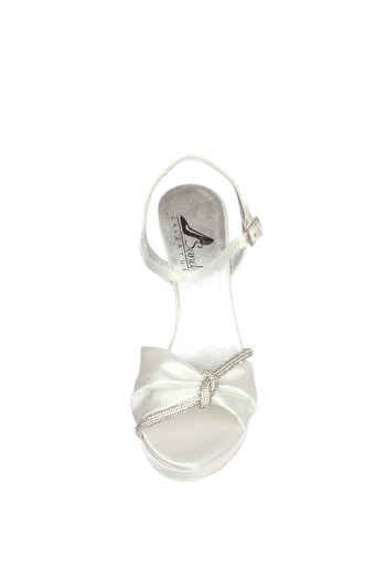 Sandalo sposa in raso nodo Swarovski Lisa - 6