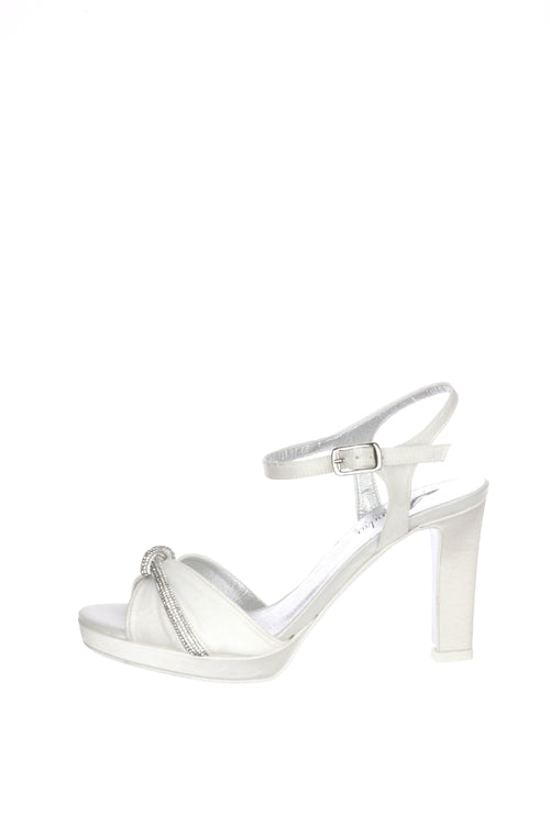 Sandalo sposa in raso nodo Swarovski Veronica 80 - 1
