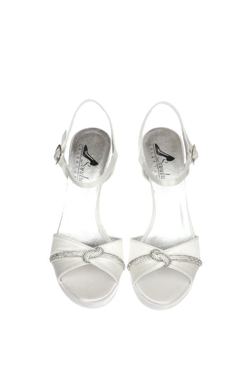 Sandalo sposa in raso nodo Swarovski Veronica 80 - 6