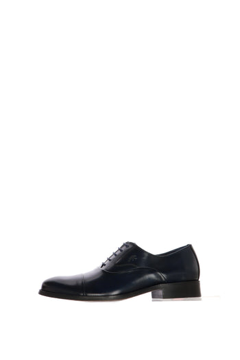Scarpa allacciata oxford elegante cuoio, blu e nero - 3