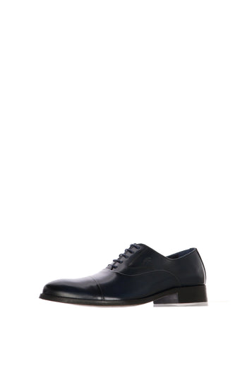 Scarpa allacciata oxford elegante cuoio, blu e nero - 5
