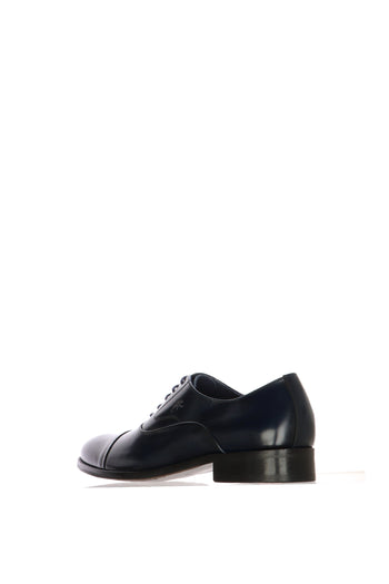 Scarpa allacciata oxford elegante cuoio, blu e nero - 9
