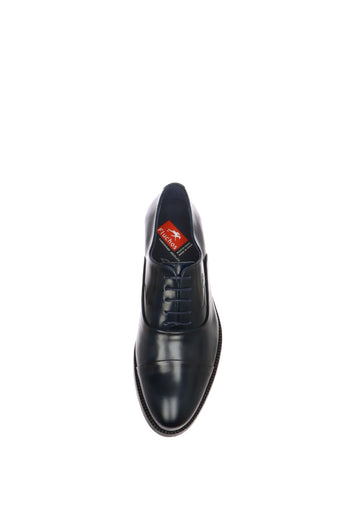 Scarpa allacciata oxford elegante cuoio, blu e nero - 11