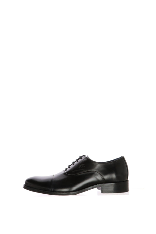 Scarpa allacciata oxford elegante cuoio, blu e nero - 2
