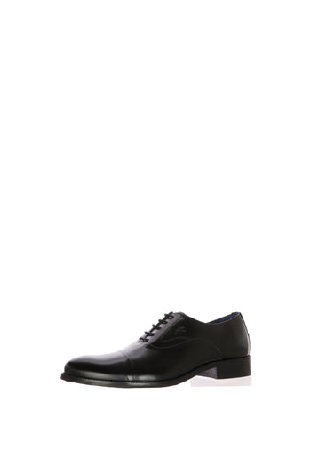 Scarpa allacciata oxford elegante cuoio, blu e nero - 6