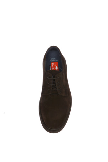 Scarpa derby in camoscio cioccolato - 5