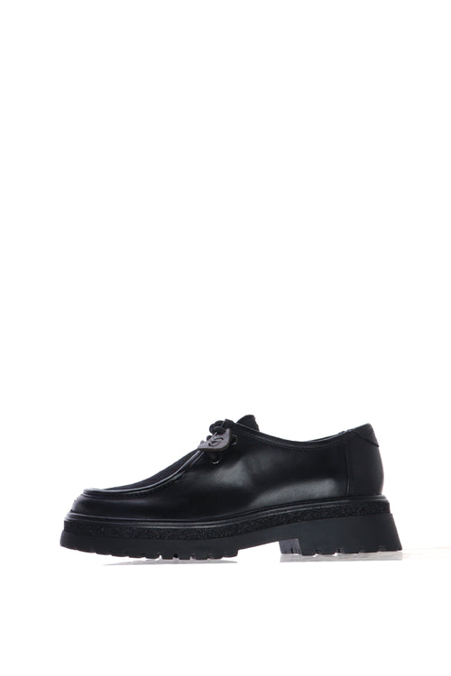 Scarpa ingegnere con inserto in cavallino e suola chuncky carroarmato - 1