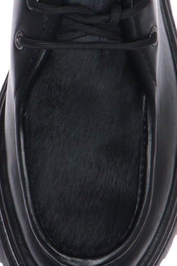 Scarpa ingegnere con inserto in cavallino e suola chuncky carroarmato - 6