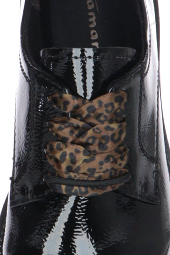 Scarpa stringata in vernice nera con doppio laccio - 8