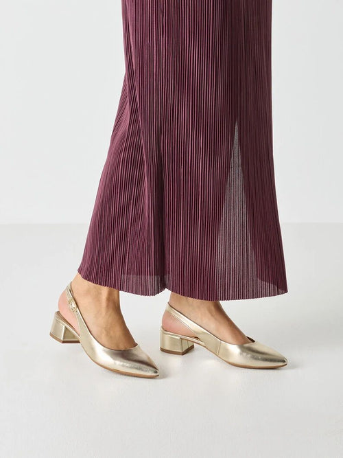 Slingback basso laminato platino e argento Tamaris - 2