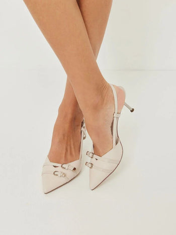 Slingback con fibiette e tacco stiletto - 3