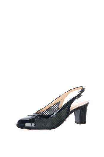 Slingback elegante in vernice blu Soffice Sogno - 3