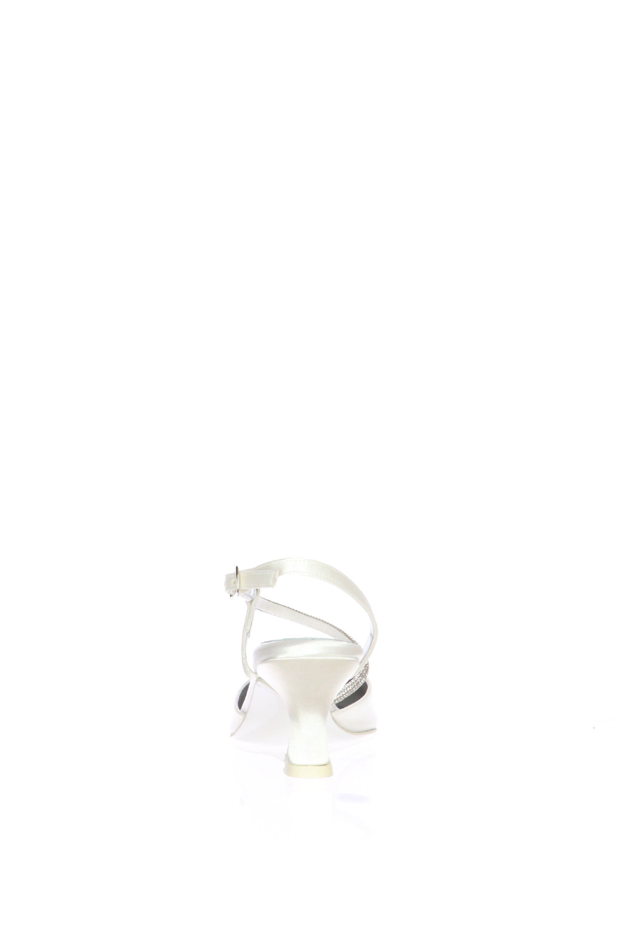 Slingback gioiello sposa in raso bianco seta I AM BRIDE