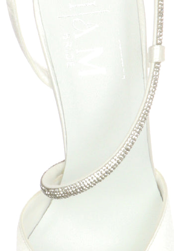 Slingback gioiello sposa in raso bianco seta I AM BRIDE - 13