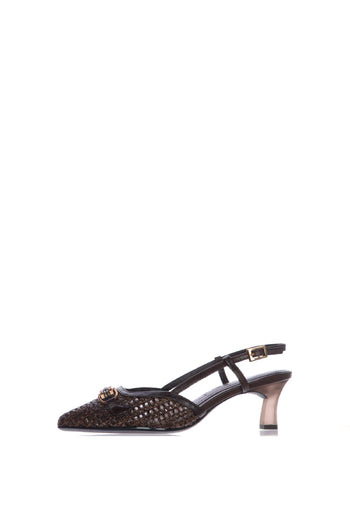 Slingback in pelle intrecciata con tacco basso Tamaris - 6