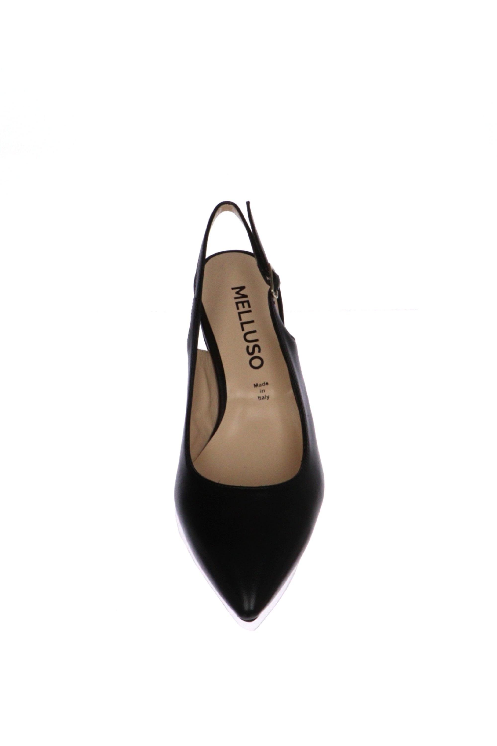 Slingback in pelle nera Melluso