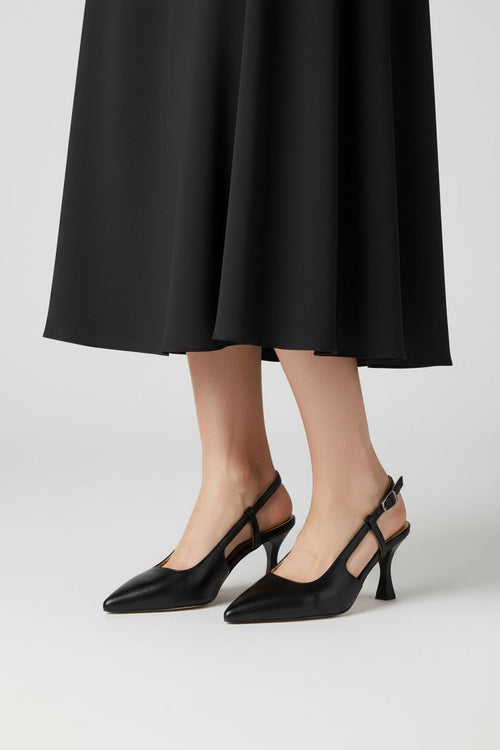 Slingback in pelle nero e beige Nero Giardini - 2