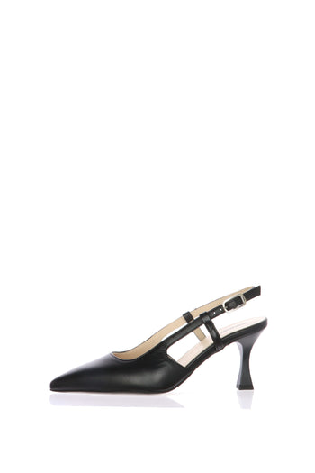 Slingback in pelle nero e beige Nero Giardini - 4